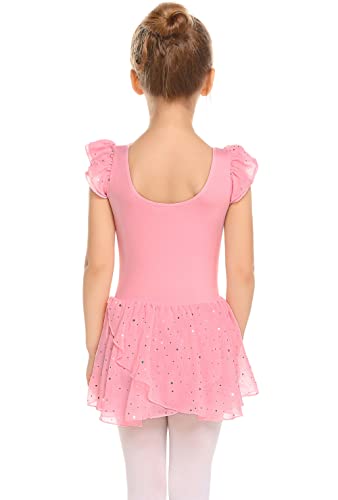 Zaclotre – Vestido de bailarina com manga de babados e saia tutu, rosa, 8-9 Years