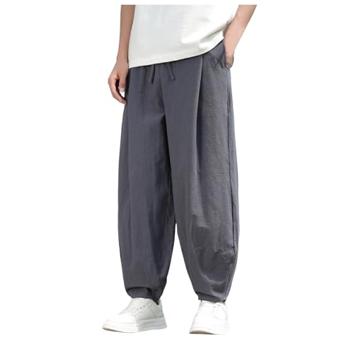 Pantalon de jogging casual coupe droite pour homme en grande taille