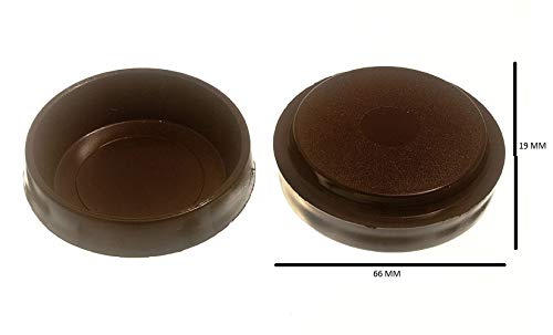 100 x Castor Cups Floor Protector Gliders Large Brown 60MM — view 2