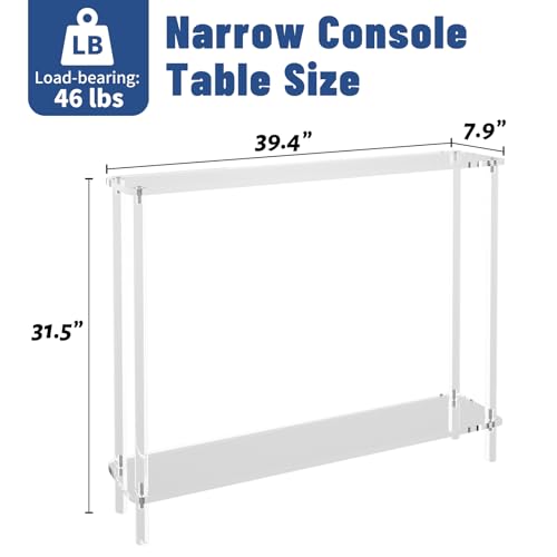 30% Off Clear Acrylic Narrow Console Table for Entryway - Image 3