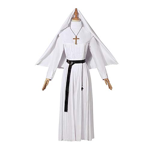 Nuoqi Nun Valak Costume Horror Movie Halloween Cosplay Costume Set White