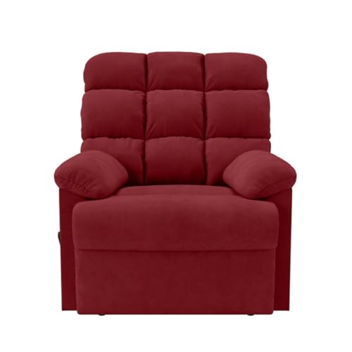 Image of Torque - Flumin 1 Seater Fabric Manual Recliner | Recliner Chair for Living Room, Office, Bedroom (Dark Red) | 1 Year Warranty