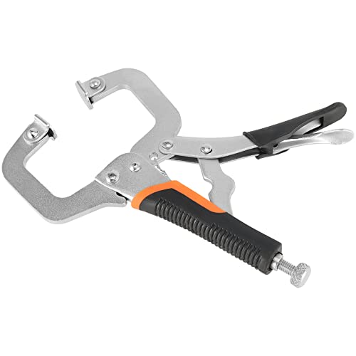 Image of HOZEON 3 PCS 6 Inch C Clamp Locking Pliers, Heavy Duty Welding C Clamp Pliers with Swivel Pads, Vise Grip Locking Pliers Face Clamps for Woodworking, Welding, Building