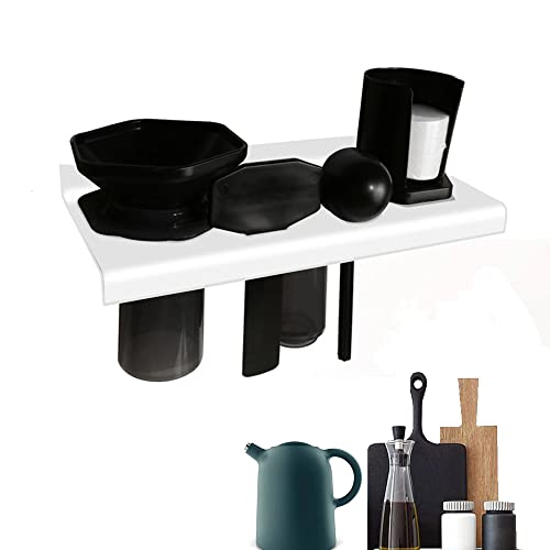 CORNERIA Platzsparender Organizer Wandhalterung für Aeropress Set, das Kaffeeregal unter dem Schrankregal Anzug für AeroPress Kaffeemaschine passt auf alle Modelle einschließlich AeroPress Go. (Weiß) Cover