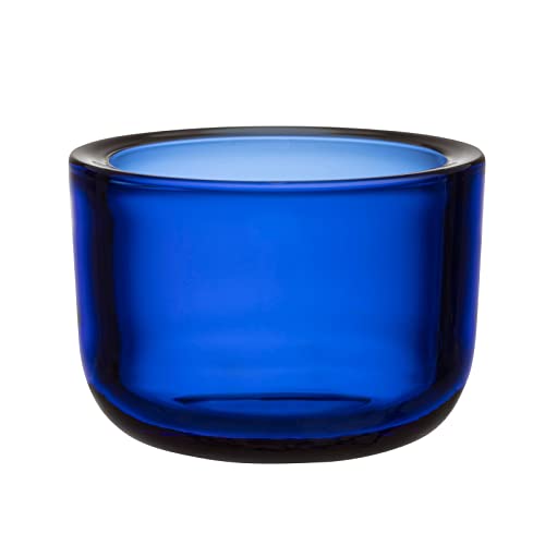 Iittala Valkea Teelichthalter aus Glas in der Farbe Ultramarinlau, Maße: 6cm x 6cm x 8,5cm, 1066663, Blau
