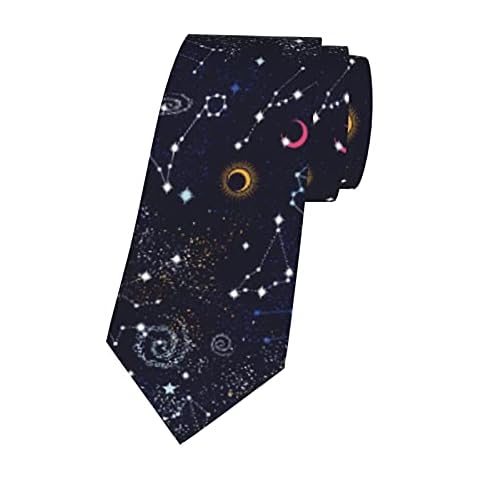 Men's Space Necktie Colored Starry Night Necktie Outer Galaxy Constellation Tie Daily Decor Tie for Men Wedding Ties for Groomsmen Cover