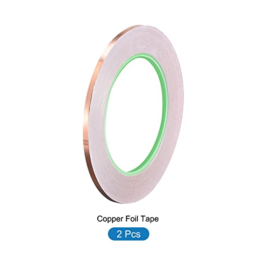 Image of Copper Foil Tape Conductive Adhesive Double Sided, [for EMI Shielding, Stained Glass, Paper Circuits, Grounding] - 1 /8 inch /98ft /2 Roll