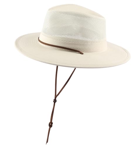 Image of Home Prefer Cotton Summer Fedora Hat Wide Brim Sun Hats for Men Women UPF 50+ Sun Protection Cap for Fishing Hiking