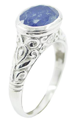 Anneau bleu véritable argent 925 RIYO anti ternissement durable