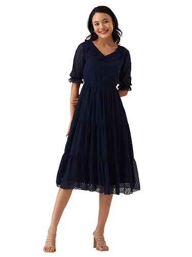 Image of AASK Dress for Women One Piece Kurta Set Tops Knee-Length Fit And Flare Dresses