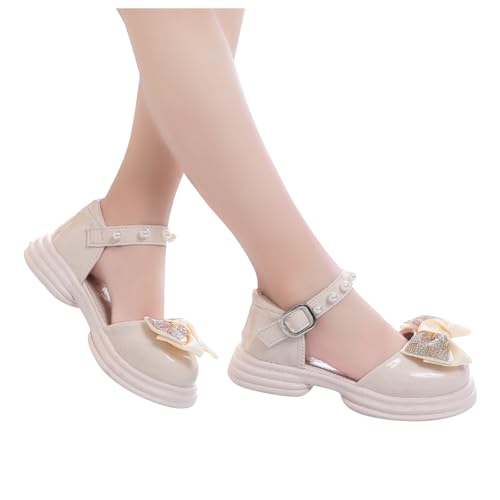 IWIHMIV Girl Heels Summer Sandals for Girls Closed Toe Bow Sandals Adjustable Party Sandal With Hook Loop Back Strap3