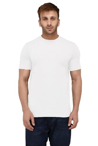 Image of Men's Round Neck Polyester Half Sleeve Regular fit, Stylish Branded Solid Plain Comfortable, Lightweight T-Shirt for Men
