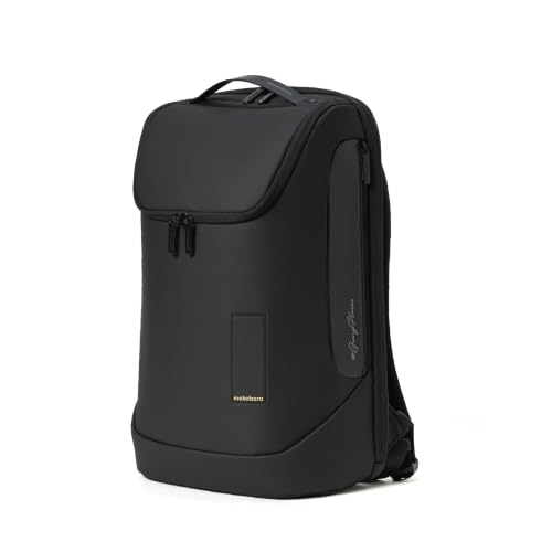 30L Travel Backpack | Fits 16-inch Laptop | Premium Reverse-Coated Polyester | with Luggage Sleeve | 180 Clamshell Opening | For Travel & Daily Use | Mokobara Transit Backpack | Black (Money Moves)