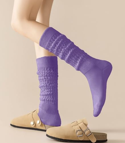 Image of Slouchy Socks for Women Stretchy Knee-High Scrunch Socks Soft Long Slouch Boot Socks