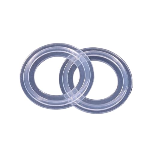 Juego de 5 juntas de sellado de silicona transparente sanitaria de 38 mm, 1,3 cm, 2,5 cm, 5 cm, 6,3 cm, 7,6 cm, 10,2 cm, 3,6 cm, 10,2 cm, sanitaria, de silicona transparente (32 x 50,5 mm)