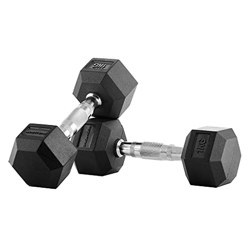 Bodytone H1 Rubber Hex Dumbbells 1 Kg (Pair) Cover