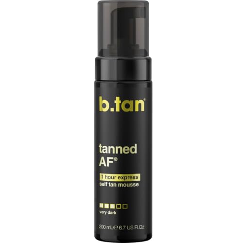 b.tan Dark Self Tanner Mousse | Get Tanned - Best, 1 Hour Express Sunless Tanning Foam, No Fake Tan...