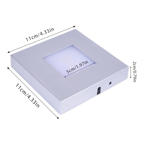 PHOSOK Suporte de luz multimodal multimodal de LED de 11 cm prata - Base de exibição quadrada para a