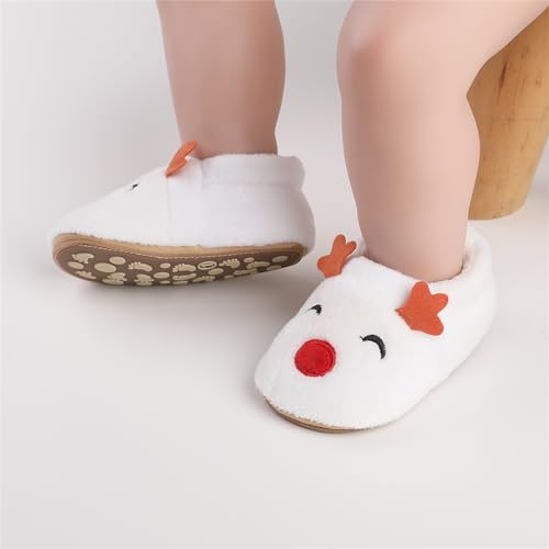 Baby Boy Girl Christmas Shoes Elk Christmas Tree Embroidery Fleece Flat Crib Shoes Winter Non-Slip First Walker2