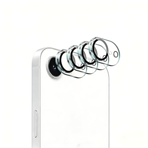 Fynorao 4-Pack Camera Lens Protector for iPhone 17e/16e 9H Tempered Glass Camera Cover Screen Protector Accessories HD Clarity Anti-scratch Case Friendly Shockproof Full Protective