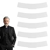 Matwsec 5 Pcs Tab Collars for Clergy Shirt, White Clergy Collar Inserts for Priest & Ministers, PP Material...