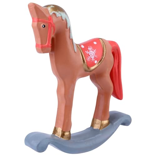 Cabilock Adorno Navideño de Madera en Forma de Caballo Mediano Decoración de Escritorio Rosa Adorno de Navidad para Sala y Mesa Suministros Navideños Ecológicos y Ligeros