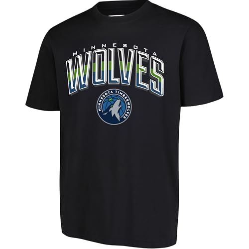 Ultra Game NBA Official Mens Super Soft Supreme T-Shirt - Unisex Minnesota Timberwolves Black Large