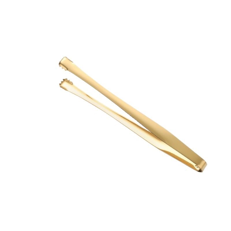 Pinza para alimentos, pinzas de postre de acero inoxidable con agarre antideslizante de silicona para cubitos de hielo, azúcar y más, herramienta de cocina ideal para servir y cocinar
