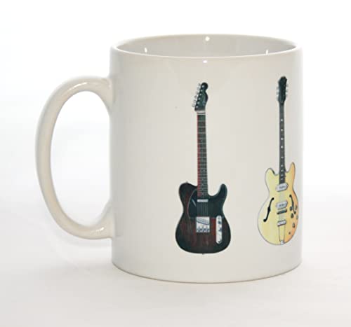 Mug guitare The Beatles Five Guitar Illustrations - Les Beatles, Paul McCartney, John Lennon, RIngo Starr, George Harrison Mug guitare The Beatles Five Guitar Illustrations – Image 3