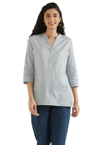 Image of SAYLAH Women Cotton Solid Color Short Length Kurti