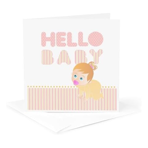3dRose Baby Girl Crawling Greeting Card Cover