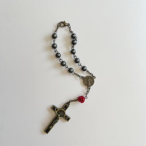 6cm Black Gallstone Rosary Catholic Rosary For Car Hanging Prayer3