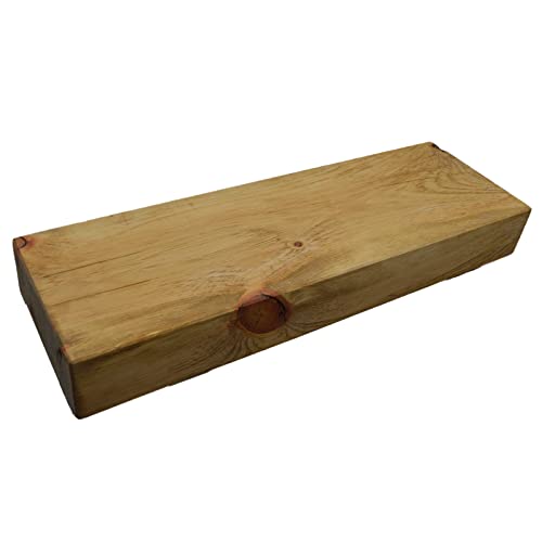 Wilson Thick Solid Floating Wood Mantel Shelf (Display as Floating Shelf or Fireplace Mantel, Match Any Home Decor from Contemporary to Rustic) (3" Thick x 7.5" - 8" Wide) (12 Inches, Honey)