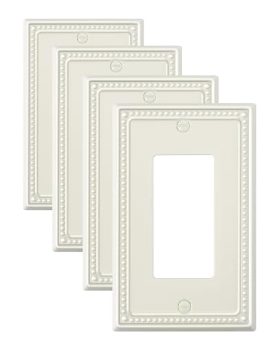 TREEWELL 4-Pack Decorator Outlet Cover Plate, Light Almond