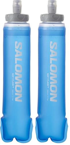 SALOMON Soft Flask 500ml/17oz 42 Frasco de Hidratación Suave Unisexo, Fácil de usar, Comodidad, Válvula de alto flujo, Azul (Paquete de 2)