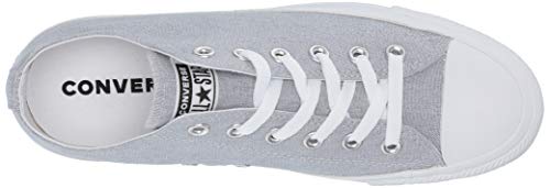 Converse Women's Unisex Chuck Taylor All Star Washed Low Top Sneaker, Wolf Grey/White/White, 4 M US
