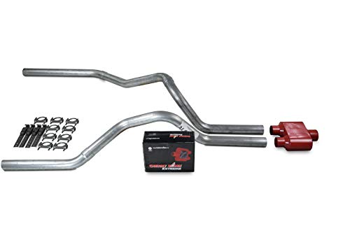 Truck Exhaust Kits - Shop Line Dual Exhaust Sytem 2.5 inch Aluminized Pipe Cherry Bomb Extreme Muffler
