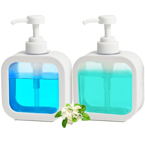MOLHEM 2-Pack Refillable Soap Dispenser Set - Clear Removable Bottle for Easy Refill, Pump for Shampoo, Conditioner, Hand Soap - Bathroom, Kitchen, Laundry (17oz / 500ml) - Cosy Home Interiors MOLHEM 2-Pack Refillable Soap Dispenser Set - Clear Removable Bottle for Easy Refill, Pump for Shampoo, Conditioner, Hand Soap - Bathroom, Kitchen, Laundry (17oz / 500ml)