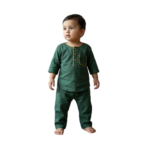 Image of Baby Boys Night Suit 3 /4 Sleeves Co-Ord Nightwear Set - Pure Cotton- Soft, Comfy & Perfect for Sleep Time