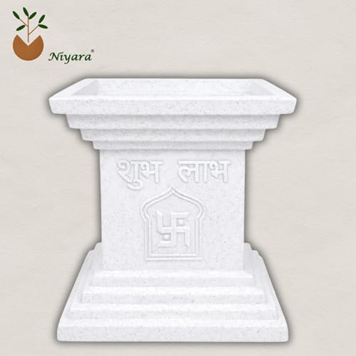 Image of Niyara Tulsi Ceramic Pot for Indoor, Outdoor, Home Office, Pooja Plants Gamla (16 Inch, FRP)