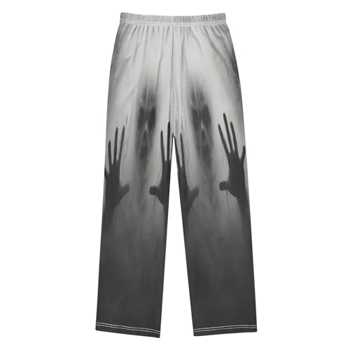 Ghostly Face with Hands Lounge Pajama Pants Soft PJ Bottoms for Sleepwear Ages 6-14 Years2