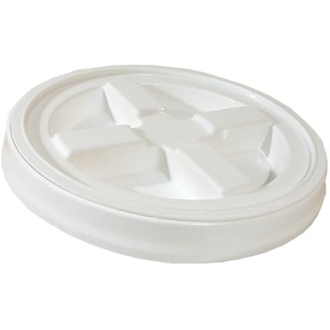 Gamma2 Seal Lid - Pet Food Storage Container Lids - Fits 3.5, 5, 6, & 7 Gallon Buckets, White, 4122E, Made in USA, Fits a 3.5 to 7 Gallon Bucket Cover