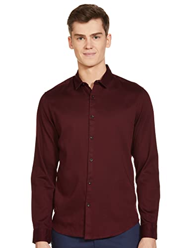 Image of The Indian Garage Co Men Regular Fit Solid Full Sleeves Spread Collar Formal Shirt