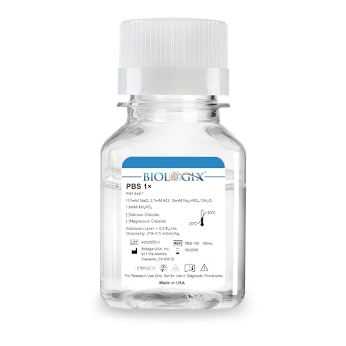 CryoKing Phosphate Buffered Saline 1X PBS Buffer 0.1um Filtration 7.4pH Sterilize Ready to Use Buffer for Laboratory 100ml/Bottle