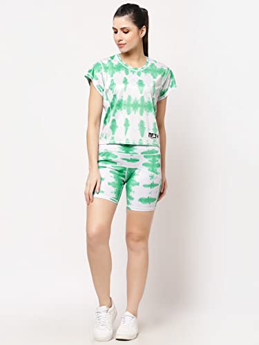 Image of Tie-Dye Crop Top and High Waist Short (Co-Ord Set) for Women Workout