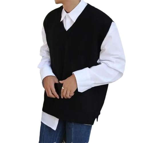 Men's Waistcoat Korean Sweaters Sleeveless Loose Fit Knitted Vest