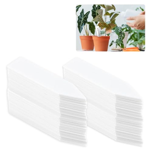200PCS Etiquetas Para Plantas, Etiquetas Plantas Plastico 5 x 1cm Etiquetas de Plástico de Plástico, Marcadores de Jardín Duraderos, Etiquetas Blancas para Macetas, Semilleros y Huertos
