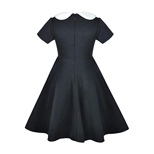 Abbyabbie.Li HENGULUS Girl'S Short Sleeve Uniform Dresses Casual Vintage Peter Pan Collar Fit And Flare Skater Party Dress 2-12 Years thumb #2