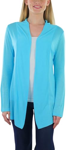 Image of ToBeInStyle Womens Open Front Long Sleeve Lightweight Asymmetrical Draped Cardigan with Side Pockets