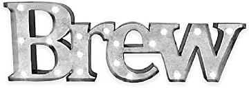 Brew - Illuminated Marquee Word Sign - Metal 16-in x 6-in
